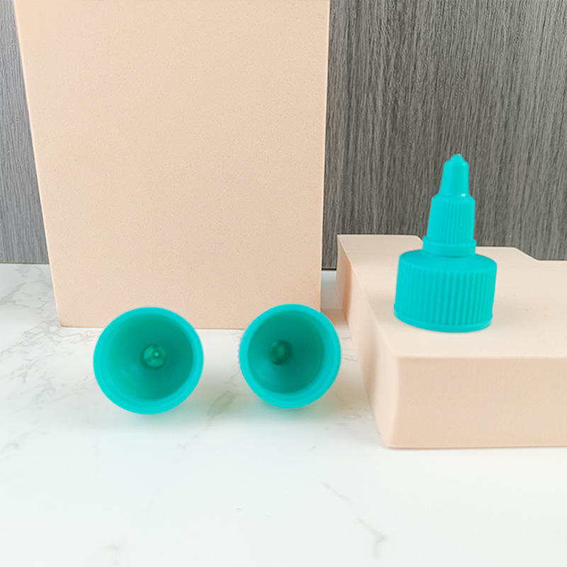Factory Direct Sales 24-tooth Screw Cap with Pointed Mouth Cap That Can Be Threaded PP Cleaning Sauce Long Mouth Glue Bottle Cap Electric Hair Water Squeeze