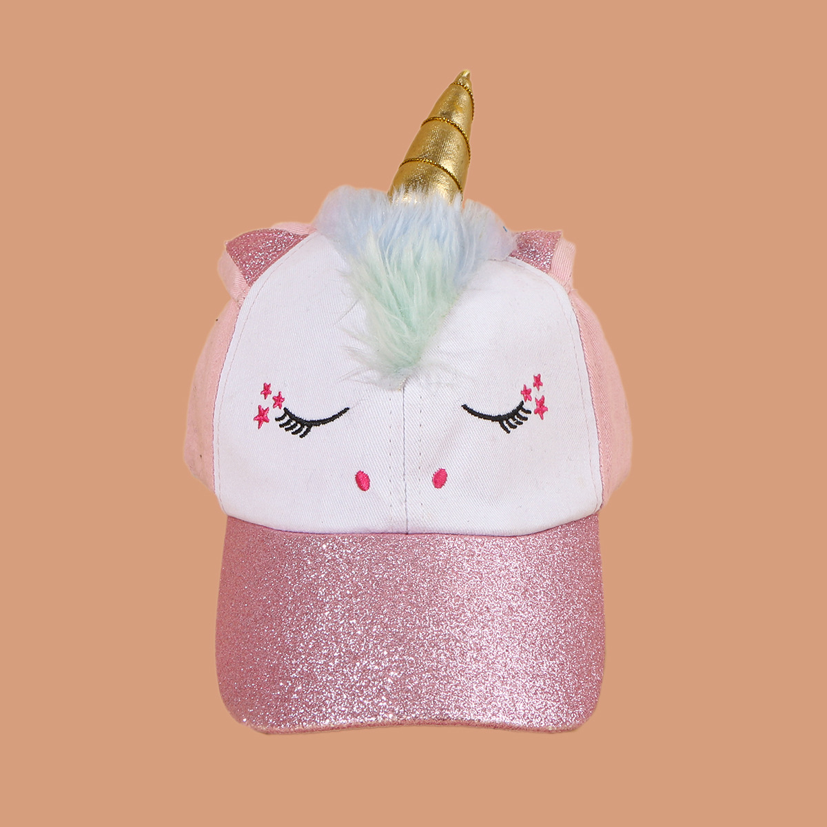 Picture of Korean Style Fashionable Sunshade Trendyy Peaked Cap Japanese Style Popular Kidsren's Hat Cute Unicorn Baseball Cap for Baby Girl