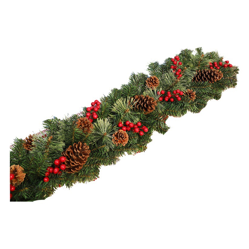 Lin Jie 2.7 m Christmas Rattan Encryption with Pine Cone Christmas Decorations Handrail Christmas Decoration Rattan
