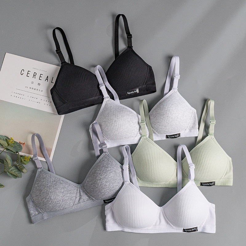 Picture of Girl's development underwear thin pure cotton bra for junior and senior high school students wireless push up seamless small chest bra