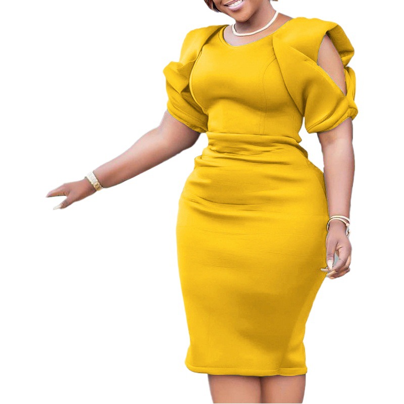 D289 European and American women's clothing 2024 summer new independent station large size women's hip OL temperament commuter foreign trade dress