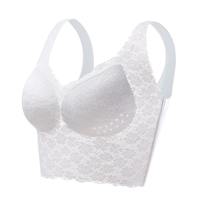 Picture of Summer Seamless Sports Beauty Vest-style Plus Size Underwear Women's Gathered Big Chest Small Bra High Side Wall Breast Cover