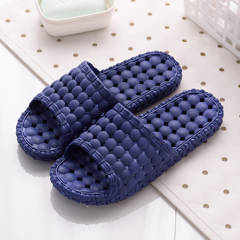 Picture of Summer Bathroom Soft Bottom Slip-on Feeling Slippers Women's Home Indoor Sanitary Hotel Bathing Household Leakage Non-slip Slippers Men's Slippers
