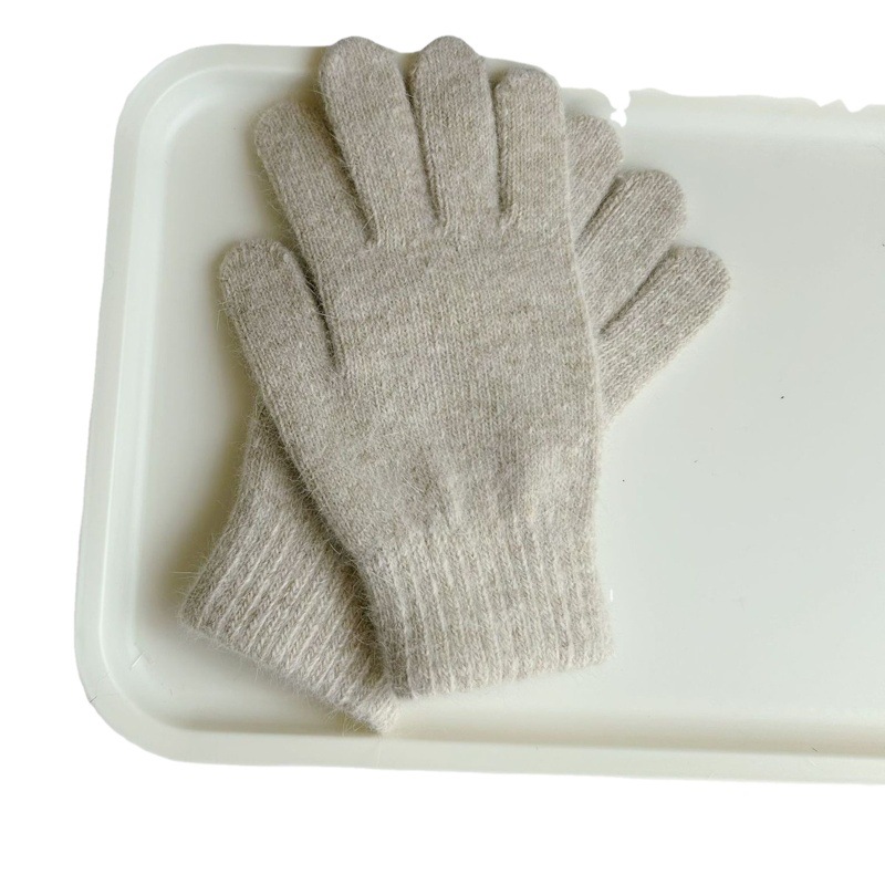 Korean style rabbit fur gloves female winter cute Internet celebrity ins thickened student warm windproof cycling finger gloves male