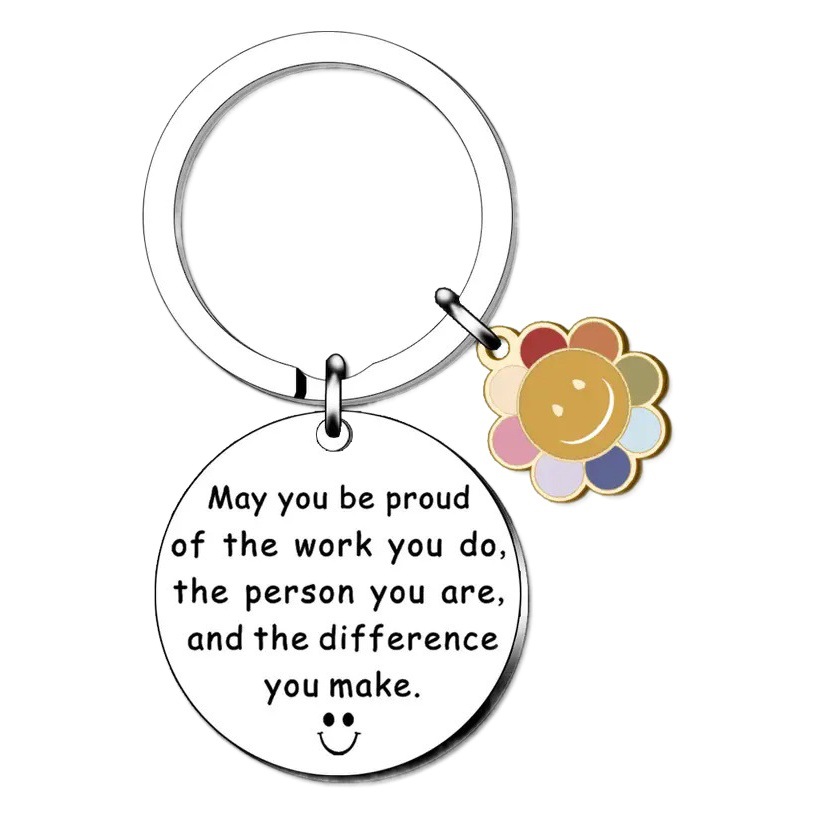 New keychain may you be promise rainbow stainless steel keychain gift ornaments wholesale