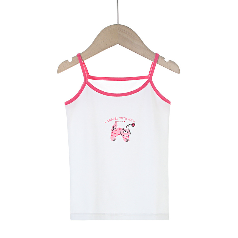 Picture of Y Autumn/Winter New Pure Cotton Girls' Camisole Cartoon Undershirt for Baby Girls, Mid-To-Large Children's Belly-Protecting Underwear Homewear