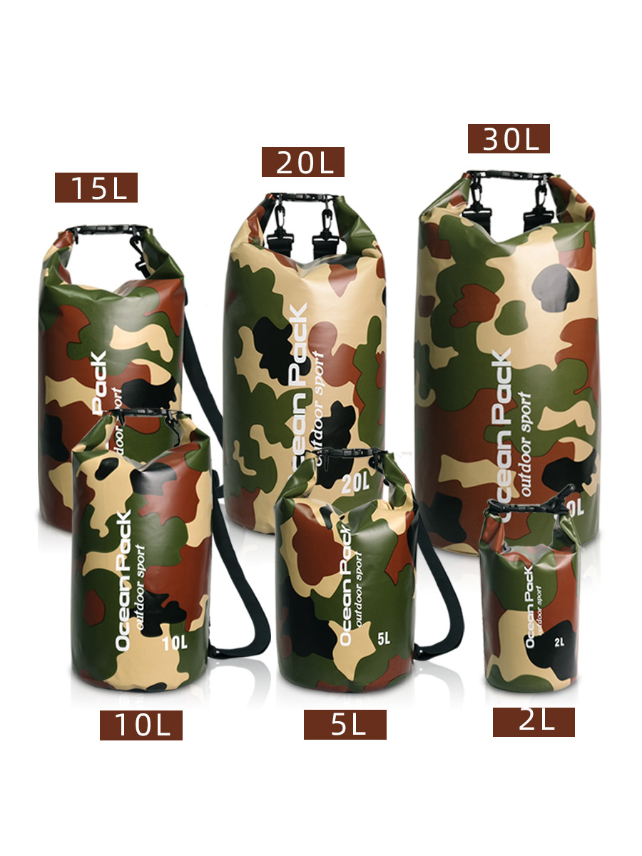 Picture of Origin Source Swimming Bag Camouflage Bag PVC Clip Net Waterproof Barrel Bag Waterproof Bag Beach Drifting Storage Bag