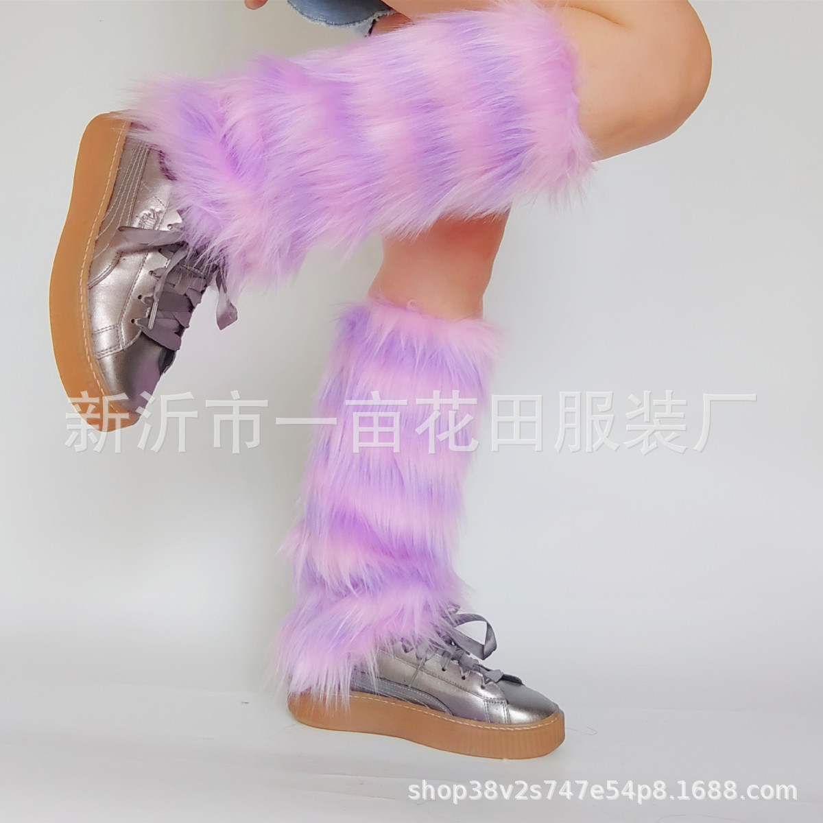 Long wool leg cover plush socks autumn and winter plush shoe cover warm pile socks boot cover y2g warm long calf socks