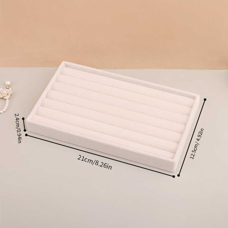 Picture of Cross-border in stock Flannel Jewelry Plate small size Beige Drawer Storage Jewelry Plate Home Display Storage Box