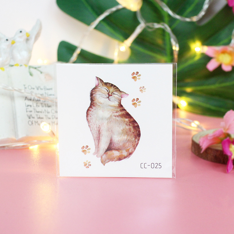 Picture of Cat and Dog Tattoo Stickers Waterproof Girls/Kidsren Cute Little Stickers Cartoon Animal Pet Tattoo Stickers