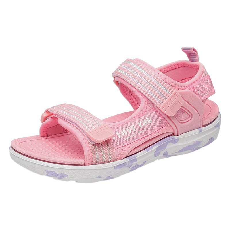 Summer Girls Children's Sandals 10 Years Old Children's Shoes Girls Princess Non-slip Soft Sole Children's Shoes Summer Little Girls Beach Shoes