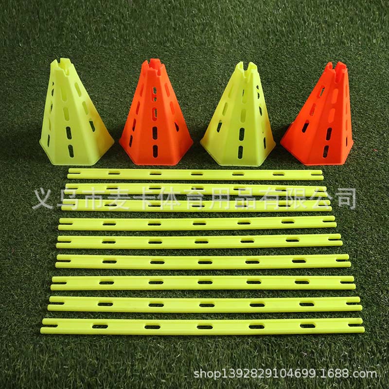 Maika Hexagon Bucket with Hole Mark Bucket with Rod Hexagon Mark Bucket Multifunctional Training Obstacle Mark Bucket Hurdle