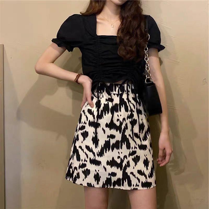 Skirt Women's Dress 2022 New Summer Slim-fit Hip A- line Skirt Slim-fit All-match High Waist Leopard Print Skirt