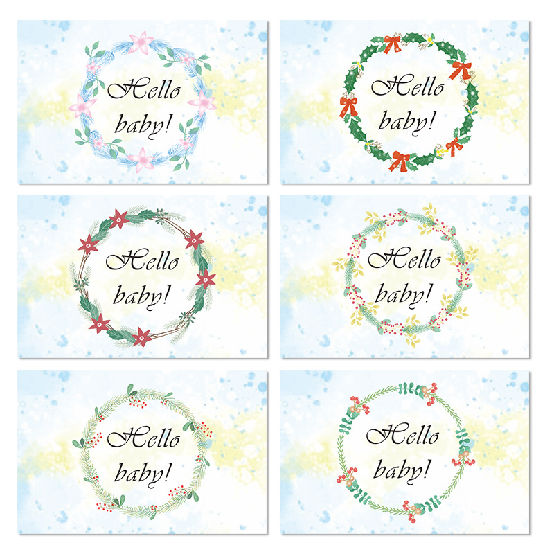 Picture of 84 hello baby welcome newborn baby blessing thank you celebrate white cardboard greeting card support greeting card