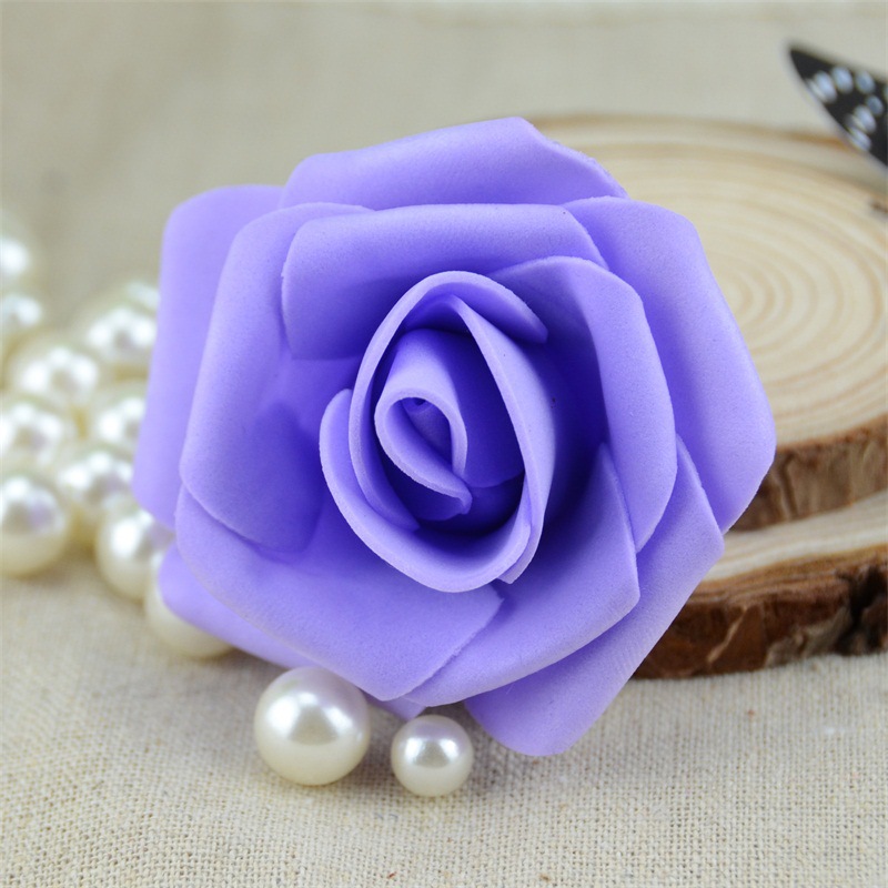 Picture of 7cm Simulated Pe Rose Head Chinese Valentine's Day Foam Rose Flower Wedding Valentine's Day Bouquet Packaging Material