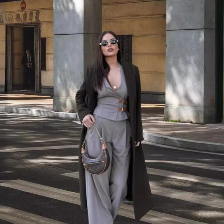 2024 Amazon AliExpress Europe and the United States spring new hanging neck collar vest top fashion women's two-piece suit