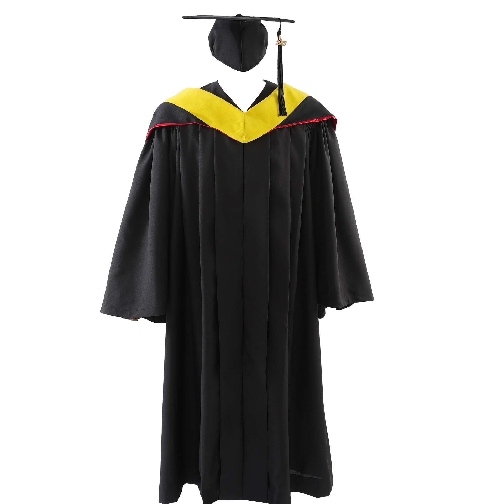 Picture of 2025 American Adult Scientific Clothing, University Graduation Clothing, Woven Bachelor's Clothing Suit, Yellow Collar Drape Cloth