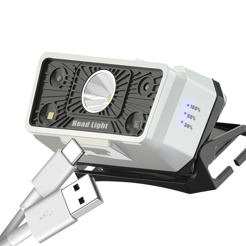 New Type-C charging induction headlight led night fishing portable strong light night running high-grade outdoor headlight