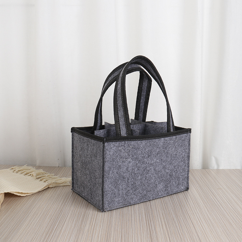 Picture of Red Wine Gift Packaging Bag Single Wine Insulation Felt Thickened Handbag Non-woven Felt Gift Bag