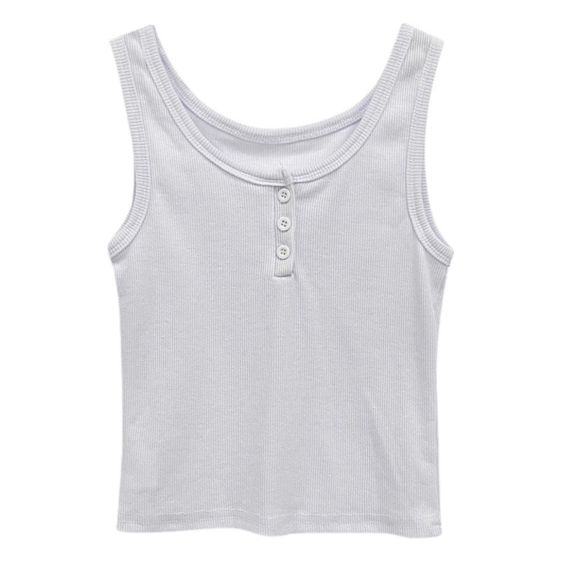 New Sling Women's Inner Base Vest Summer Sports Top Outer Wear Tight Elastic Sexy Short Sleeveless Trendy