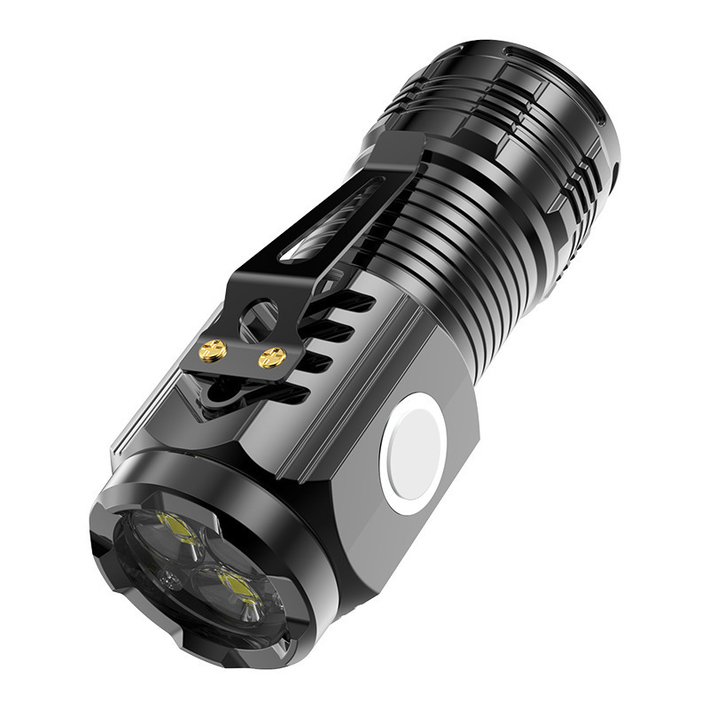Picture of Cross-Border New Flashlight Strong Light Super Bright Mini Flash Three-Eyed Monster Abs Flashlight Waterproof Hat Clip Light