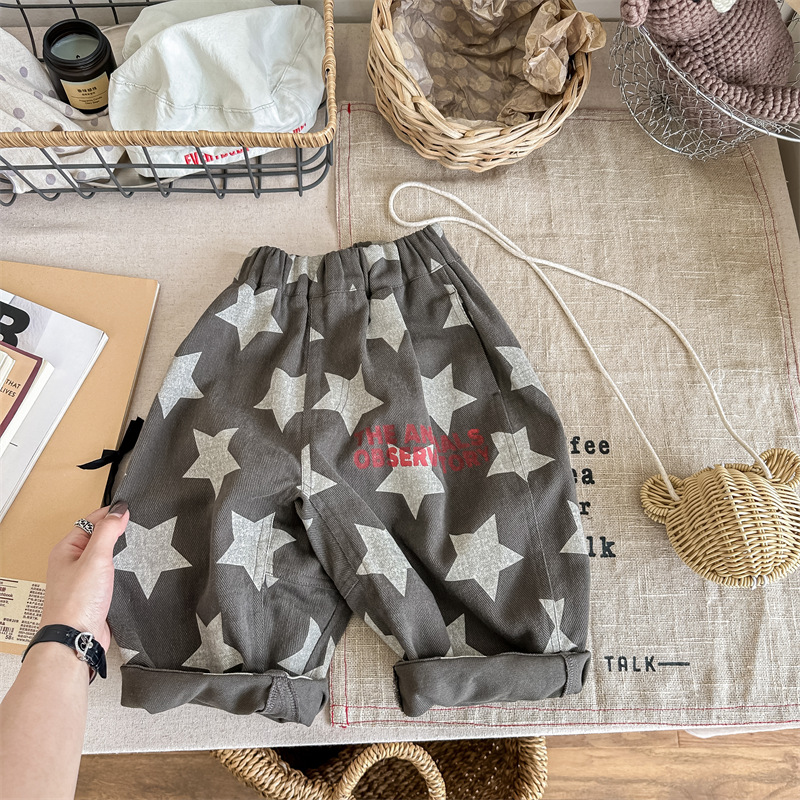 Picture of 2025 New Autum Kidsren's Clothing Kidsren's Korean Style Washed Cotton Harem Pants Pants Boys and Girls Pants 123521