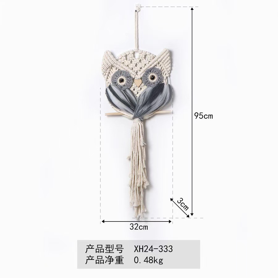 Picture of Cotton Rope Hand-woven Owl Pendant Bohemian Creative Wall-hanging Blanket Nordic Style Home Decoration Hanging Ornaments
