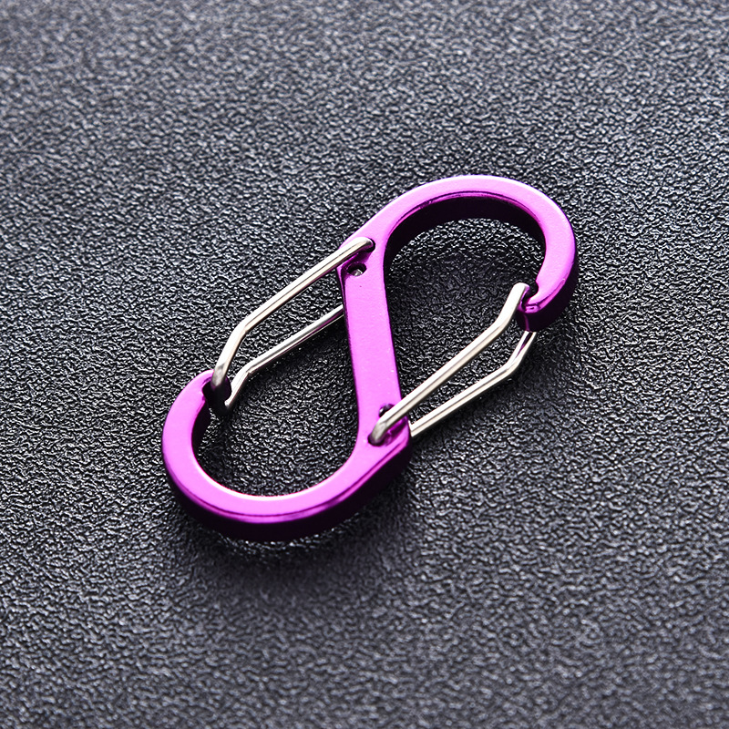 Picture of No. 5 Steel Wire 8-Shaped Carabiner S-Shaped Carabiner Outdoor Aluminum Alloy Buckle Water Kettle Keychain Wire 8-Shaped Buckle