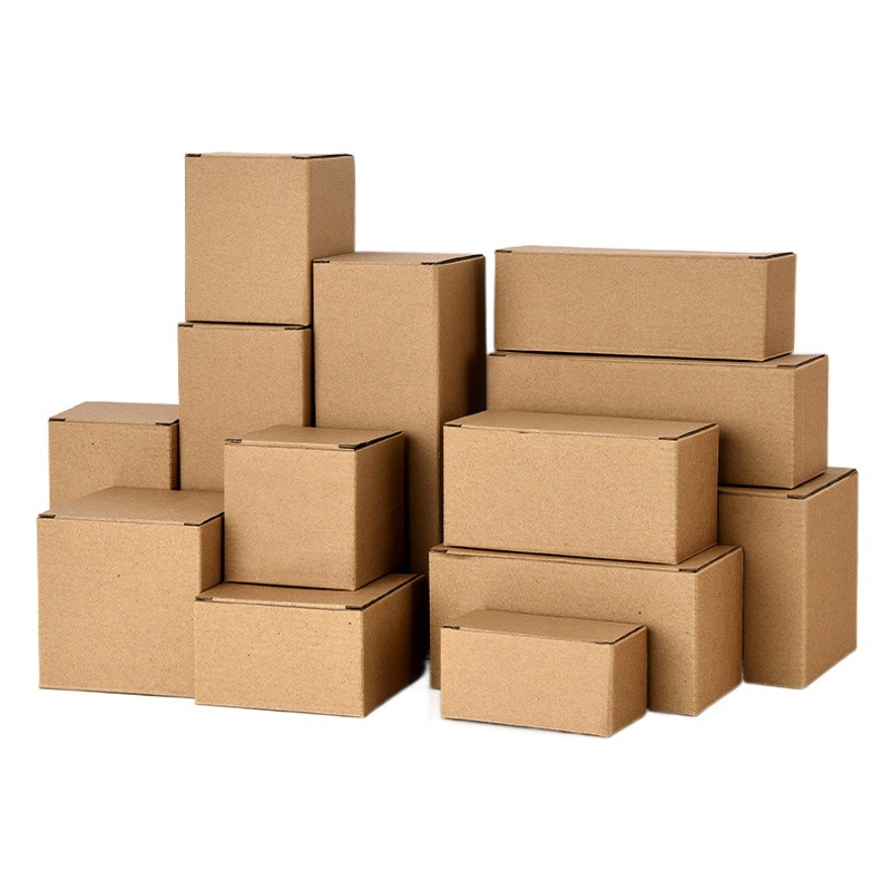 Picture of Square Kraft Paper Box Flip Cover Button Bottom Paper Box Packaging Small Paper Box Extra Hard Corrugated Kraft Paper Packaging Box