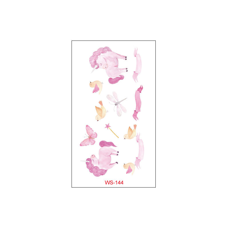 Picture of Unicorn Tattoo Sticker Original Children's Cute Cartoon Doll Birthday Rainbow Little Pegasus Waterproof Temporary Sticker