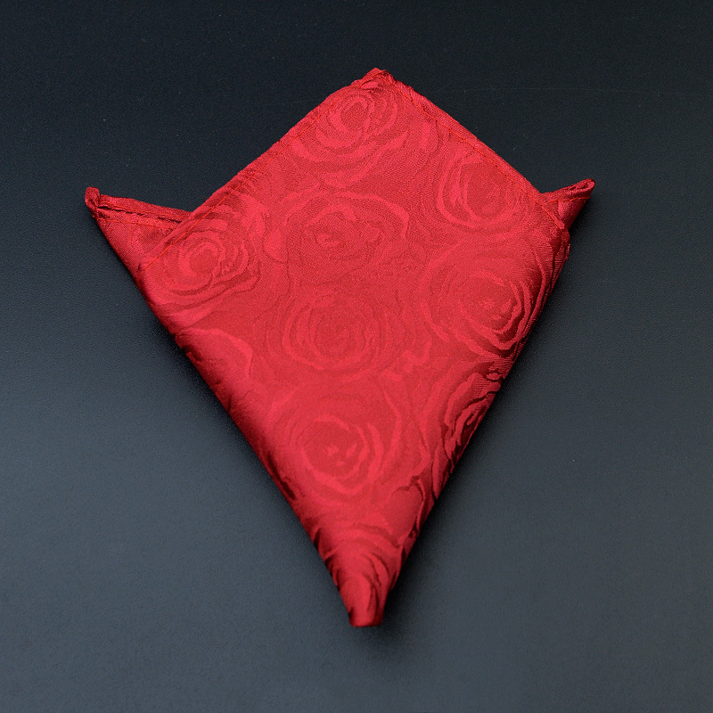 Picture of Men's shirt suit pocket towel polyester small square handkerchief spot wholesale red festive polyester silk