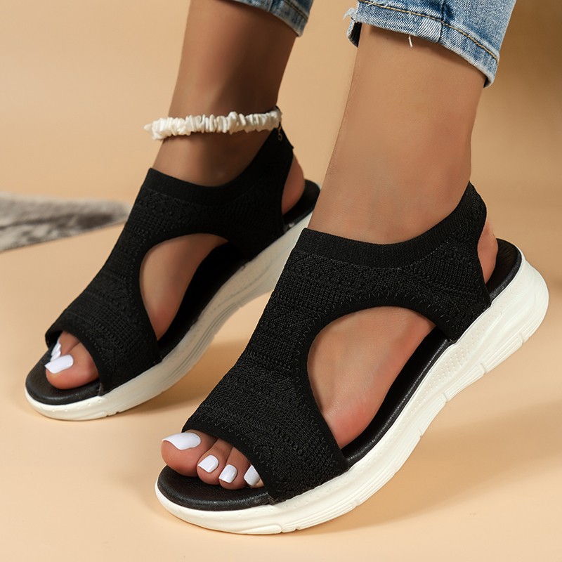 Open toe in stock 2024 autumn fish toe casual sleeve fashion sandals low heel women's shoes origin supply plus size sports