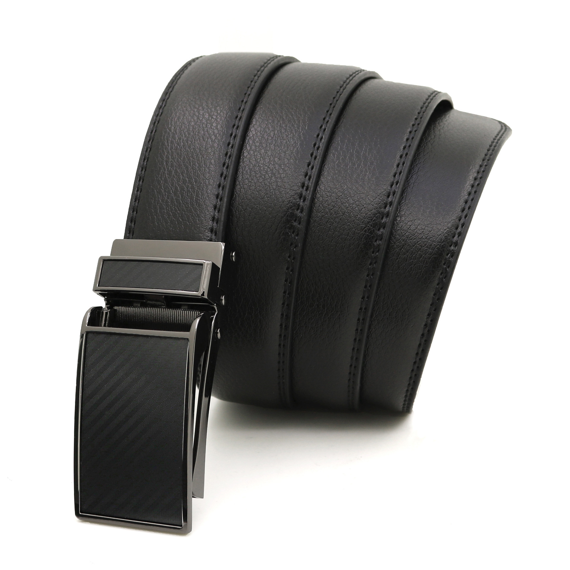 Picture of Japanese and Korean men's automatic buckle belt reverse pull buckle two-layer cowhide leather belt business Foreign Trade factory wholesale