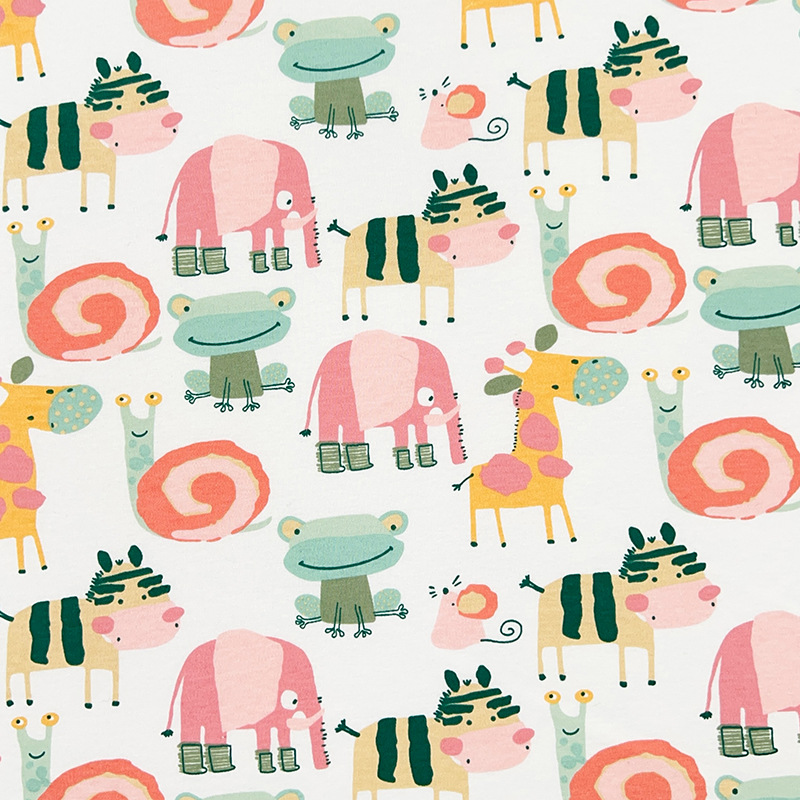 Picture of Kilogram price Class A cotton wool cloth printed double-sided knitted printed cloth baby T-shirt saliva towel clothing fabric