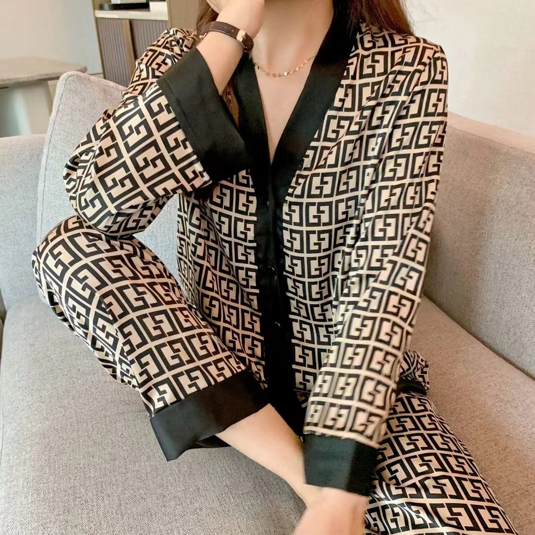 Sleepwear K-Style Thai Export Pajamas for Women Supply Export Cross-Border 3XL Fat mm Plus Fat Plus Spring & Fall Sleeping