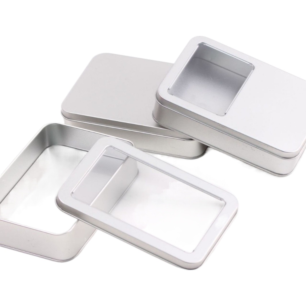 Picture of Rectangular Tinplate Box Essence Beauty Set Metal Frosted Window Iron Box Custom Small Tin Box