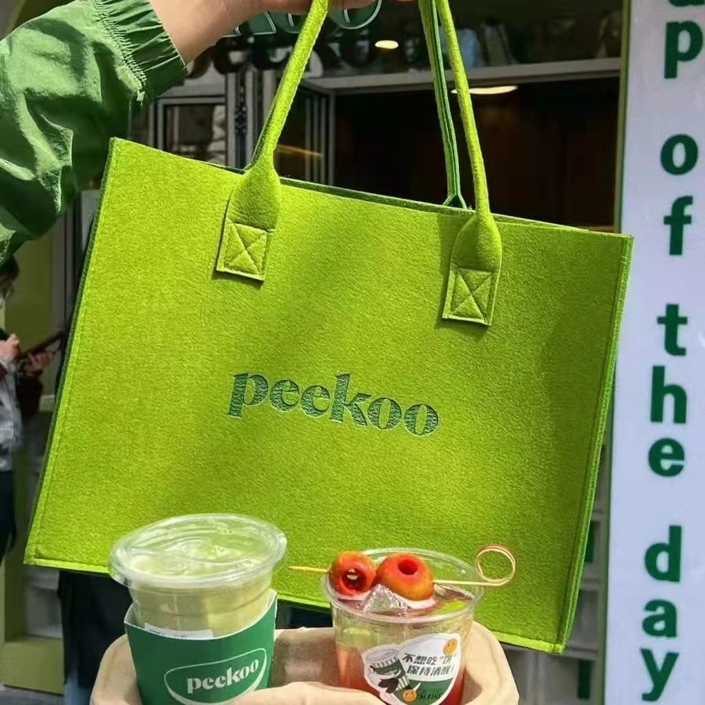 Felt Bag Felt Handbag Trendy Brand Large Capacity Tote Bag Satchel Commuter Shoulder Large Capacity Shopping Bag