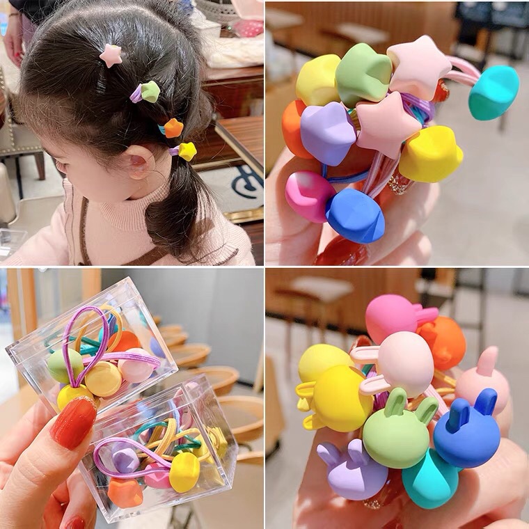 Korean children's head rope New Frosted candy color hair ring girls hair band does not hurt hair headdress hair rope