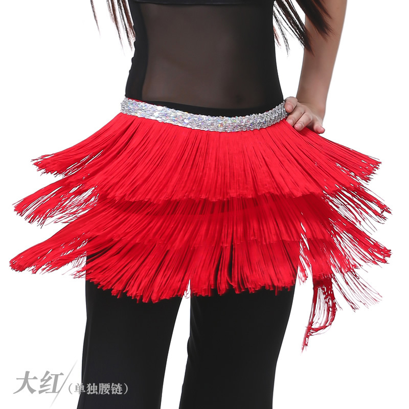 Picture of Dancer three-layer tassel waist chain belly dance waist chain belly dance tassel hip towel tassel belt wholesale