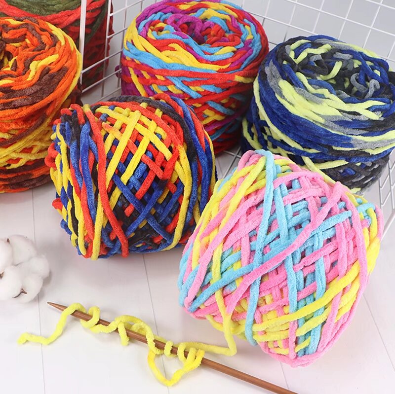 3.8 Two Ice Lines Crocheted Slippers Doll Scarf Wool Crochet Cushion Thin Ice Lines