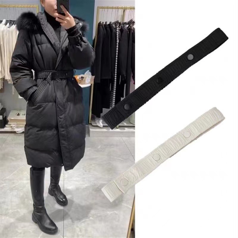 Down jacket waist seal all-match waist-tight cotton-padded coat soft cloth simple elastic waist seal wide Women's decorative elastic belt