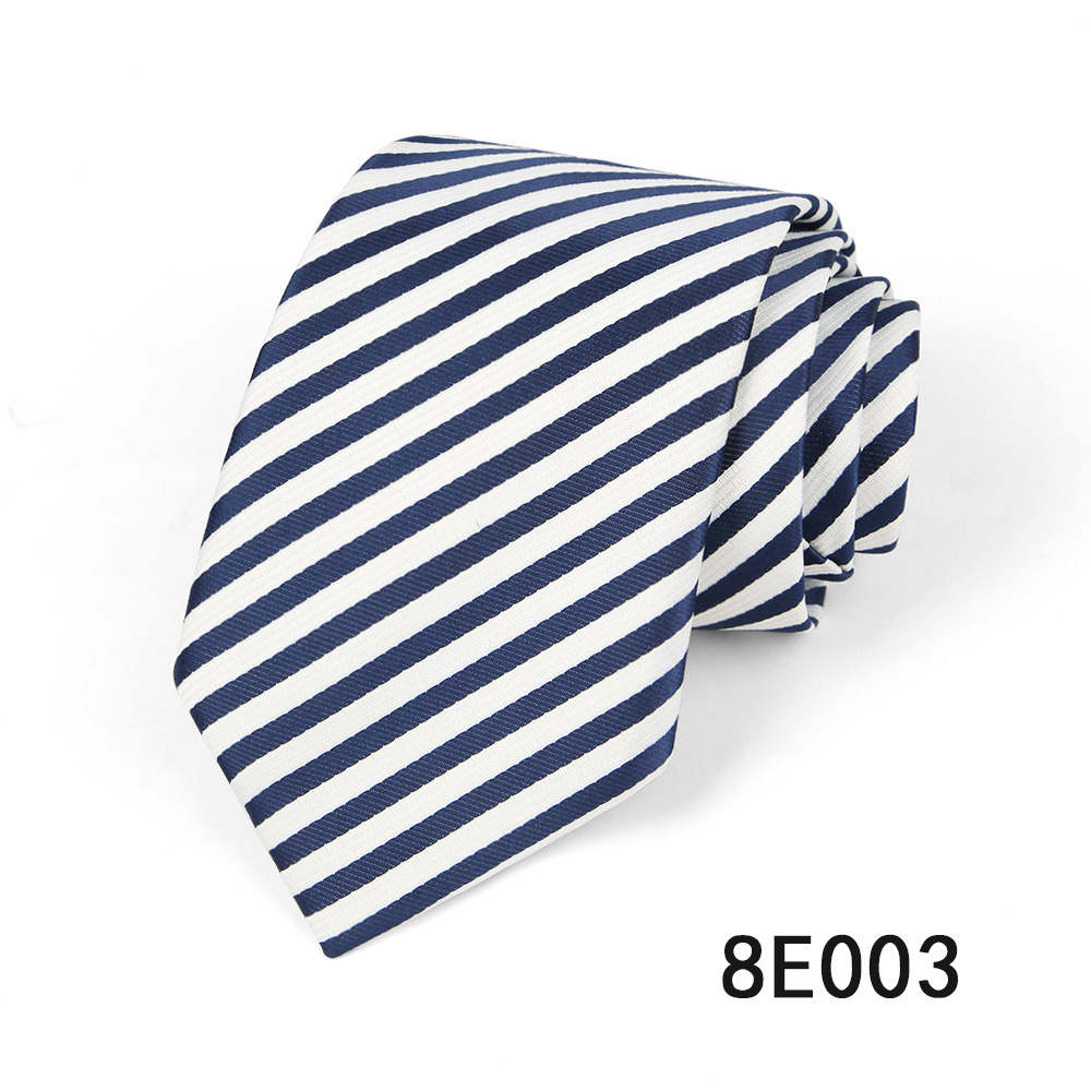 Picture of Men's Tie Business Casual Stripesd Tie 8cm Polyester Jacquard Embroider Print Tie Wholesale Formal Wear