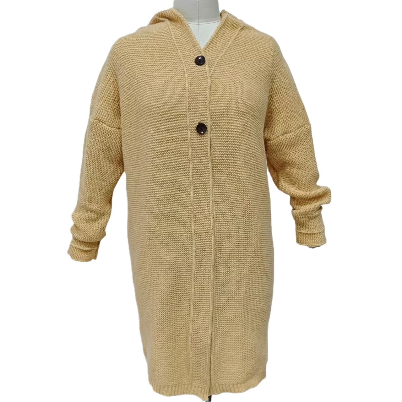 Picture of 2025 New Hooded Knitted Sweater Hat Collar Temperament Commuting Loose Women's Cardigan Large Size Cross-Border Sweater Sweater