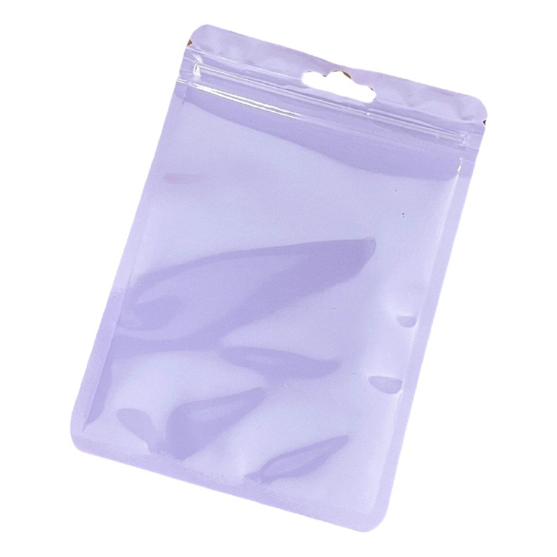 Macaron Colorful Ziplock Bag Plastic Bag Thickeneded Transparent Colorful Bone Bag Storage Sealed Flap Pocket Pants Makeup Brush Packaging Bag