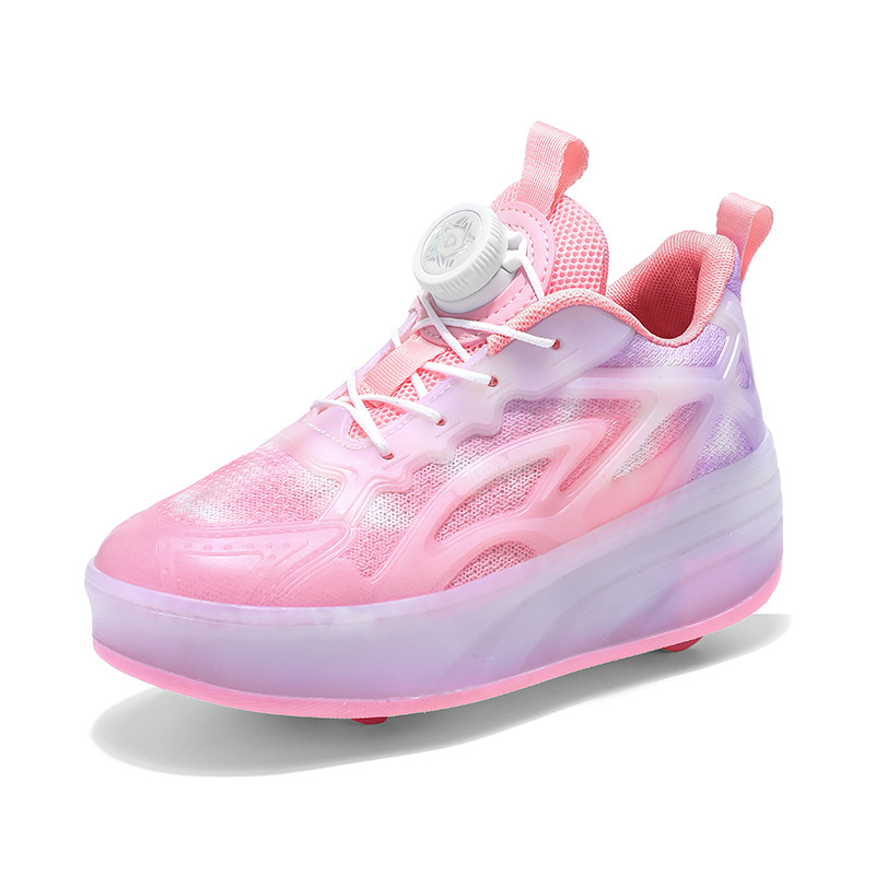 Picture of Heelys Shoes with Two Wheels That Can Be Folded and Walked On, Summer Flying Sneakers, Internet Celebrity Invisible Four-Wheel Children's Roller Skates