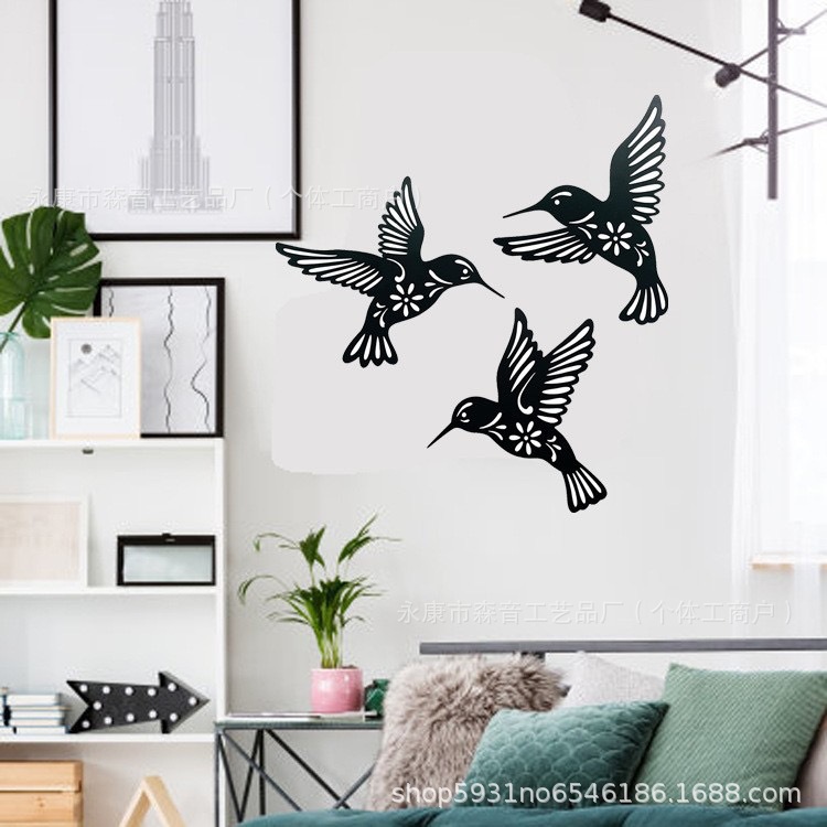Picture of Wall Decoration Crafts Laser Cut Silhouette Wall Decoration Crafts Hummingbird Combination Cross-Border Hot Selling Pendant
