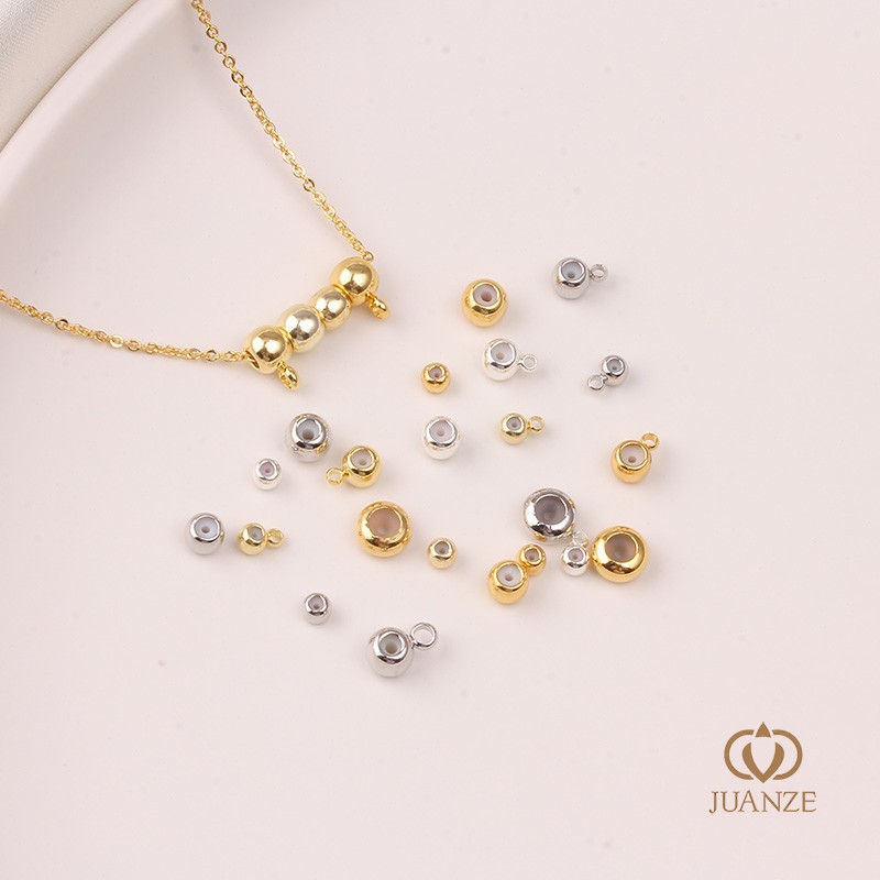 Bag gold color belt hanging without hanging silicone plug positioning adjustment round bead spacer handmade DIY hand necklace material accessories
