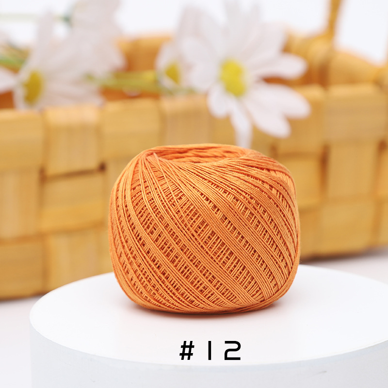Picture of Warm Color No.10 Lace Strongly Twisted Mercerized Pearl Egyptian Long-staple Cotton Handmade Micro-hook Hand-bow Ball 20g Wool Ball