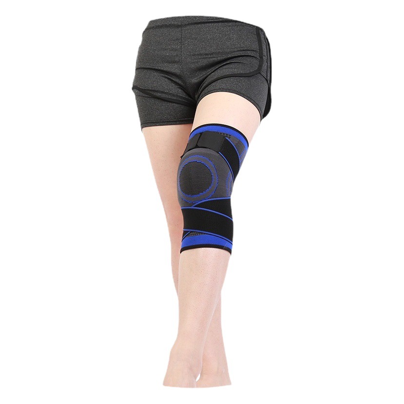 Sports Knee Pads, Double Straps, Knitted Nylon Knee Pads, Four-Season Football Running Protective Gear, Sports Strap Knee Pads
