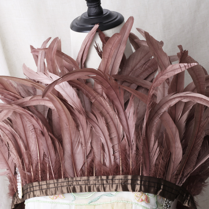 Picture of 2 m/bar cock tail cloth edge feather cloth strip performance clothing skirt cloth belt shawl feather decoration clothing accessories